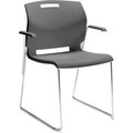 Gec Global„¢ Stacking Chair with Arms - Plastic - Shadow Gray - Popcorn Series 6710-CH-SHW